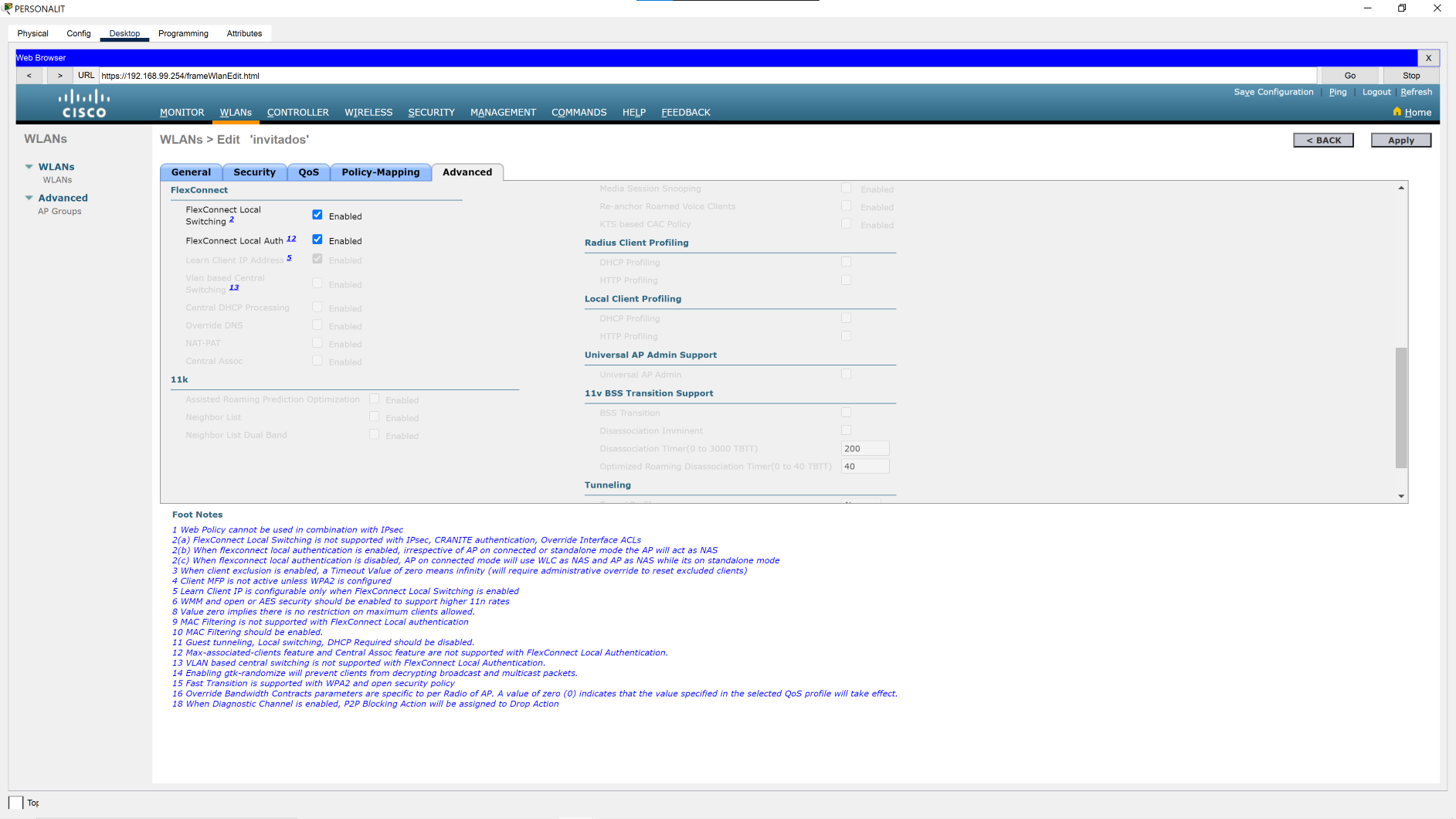 wlan invidatos advanced