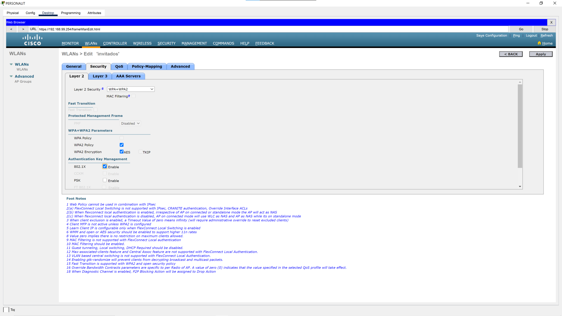 wlan invidatos securityl2